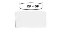 Metalen label wit  100x110x0,15mm 2 gaten  6 mm    500 stuks